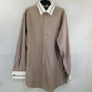 Damante Couture Collection Stripe Shirt L 16 1/2 36/37 Tall Man Poly Cotton